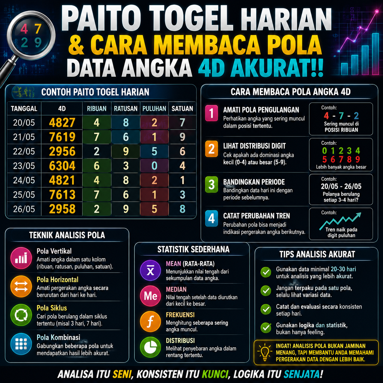 Paito Togel Harian dan Cara Membaca Pola Data Angka 4D Akurat!!
